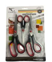 Kit tesoura de inox c/ ponta fina e cabo de plastico, nao escolar, c/ 3 pcs - crs-7155 Kit tesoura de inox c/ ponta fina e cabo de plastico, nao escolar, c/ 3 pcs - crs-7155