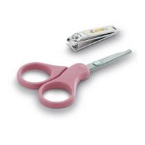 Kit Tesoura E Cortador De Unhas Infantil Baby Adoleta Cor:Rosa