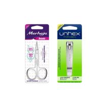 Kit Tesoura Para Unhas Merheje Reta + Cortador Unhas Grande