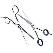 Kit tesoura profissional desfiadeira e navalha 6" marco boni
