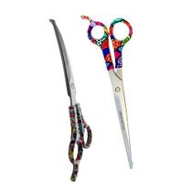 Kit Tesoura Reta 8.5 e Tesoura Curva 6.5 Mosaico Precision Edge