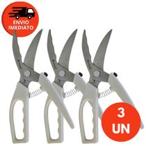 Kit Tesoura Trinchante Inox Multifunções Desossa Frango Corta Aves Peixe Carne Assada Kit Tesoura Trinchante Inox Multifunções Desossa Frango Corta Aves Peixe Carne Assada