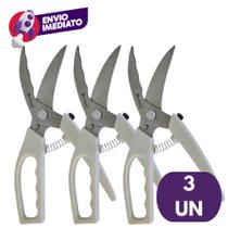 Kit Tesoura Trinchante Inox Multifunções Desossa Frango Corta Aves Peixe Carne Assada Kit Tesoura Trinchante Inox Multifunções Desossa Frango Corta Aves Peixe Carne Assada