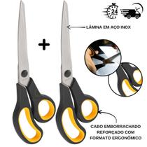 Kit tesoura uso em geral de aço inox 25cm multiuso/ casa/cozinha/ tecido/ profissional