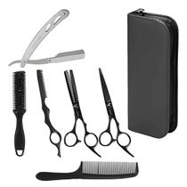 Kit Tesouras Barbeiro Cortar Cabelo Barba Jogo Profissional