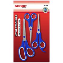 Kit Tesouras Com 3 Peças 5" 6" 7,5" Polegada Costura Escolar