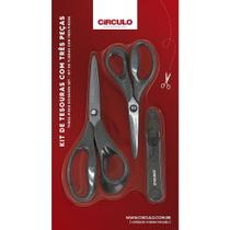 Kit Tesouras com Gliter Círculo - Preta