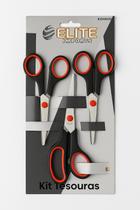 Kit Tesouras Elite 3 Peças Inox Multiuso
