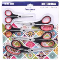 Kit Tesouras Emborrachadas Lanmax - 5 Unidades