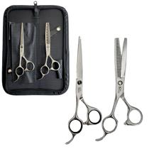 Kit Tesouras Para Canhoto Fio Laser E Desfiadeira 6.0 Kit Tesouras Para Canhoto Fio Laser E Desfiadeira 6.0