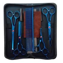 Kit Tesouras para Tosa e Corte de Cabelo Aço Inxidável - GM Hair