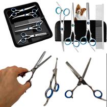 Kit Tesouras Profissional P/ Tosar Pet C/ Design ergonômico
