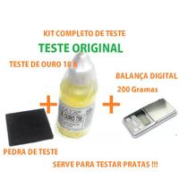 Kit Testador ouro 750 e prata, Líquido,pedra balança pesa até 500 g