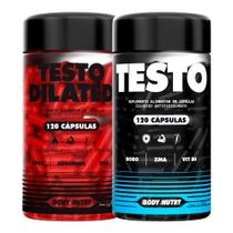 Kit Testo e Testo Dilated 120 Cápsulas Body Nutry Precursor Pré Hormonal Vasodilatador Diurno e Noturno com Zinco Boro e Arginina