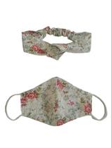 Kit Tiara Com Máscara Flores Verdes