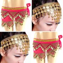 Kit Tiara E Cinto De Moedas Lenço De Quadril Dança Do Ventre/Cigana/Indiana - KIT31