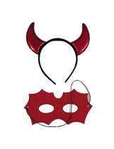 Kit Tiara e Máscara Diabinha Kit Tiara e Máscara Diabinha