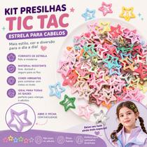 Kit Tic tac Estrela Clips Presilhas Grampos de Cabelo Estrela Infantil