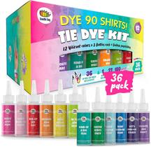 Kit Tie Dye DOODLE HOG para crianças e adultos com 36 garrafas e 12 cores Kit Tie Dye DOODLE HOG para crianças e adultos com 36 garrafas e 12 cores