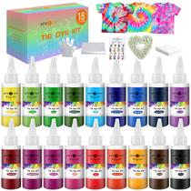 Kit Tie Dye HTVRONT 18 cores, frascos de 80 ml para crianças e adultos