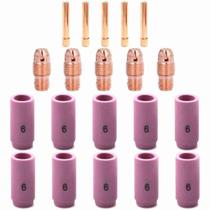 Kit tig WP9 - 5 Pinças Tig 1,6mm 13N22 + 5 Porta Pinça Tig 1,6mm 13N27 WP9 WP20 WP25 + 10 Bocais Ceramico Tig 13N10 Nº6 Kit tig WP9 - 5 Pinças Tig 1,6mm 13N22 + 5 Porta Pinça Tig 1,6mm 13N27 WP9 WP20 WP25 + 10 Bocais Ceramico Tig 13N10 Nº6