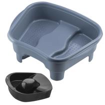 Kit Tigela mão + Bacia Pés Pedestal Pedicure Manicure Salão Beleza Multiuso Relaxamento Dompel - Cinza Kit Tigela mão + Bacia Pés Pedestal Pedicure Manicure Salão Beleza Multiuso Relaxamento Dompel - Cinza