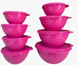 Kit Tigela Maravilhosa Rosa com glitter com 8 peças Tupperware Kit Tigela Maravilhosa Rosa com glitter com 8 peças Tupperware