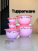 Kit Tigela Murano Borboletas Tupperware - Rosa - 5 peças Kit Tigela Murano Borboletas Tupperware - Rosa - 5 peças