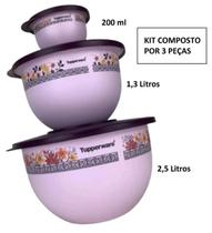 Kit Tigela Murano Purpura Real Com 3 Peças Kit Tigela Murano Purpura Real Com 3 Peças