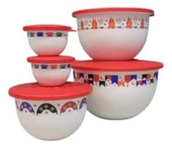 Kit tigelas murano sabor do arraiá 5 peças da tupperware Kit tigelas murano sabor do arraiá 5 peças da tupperware