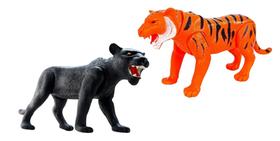 Kit Tigre e Pantera Negra - Articulados - Diversão garantida