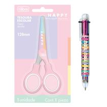 Kit Tilibra Caneta 6 cores Bn + Tesoura Happy