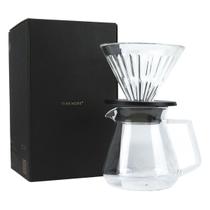 Kit Timemore Com Coador e Jarra De Vidro 600ML Para Coar Café Transparente Cristal