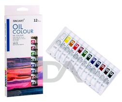 Kit Tinta A Óleo Estojo 12 Cores Bisnaga Sinoart Sfp007