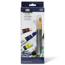 Kit Tinta Acr12 Acrilica C/12 +2 Pinceis