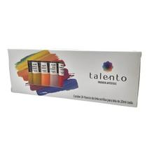 Kit Tinta Acrílica Artística para Telas com 24 Cores Talento Kit Tinta Acrílica Artística para Telas com 24 Cores Talento