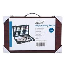 Kit Tinta Acrílica Painting Box Set Sinoart 34 Peças