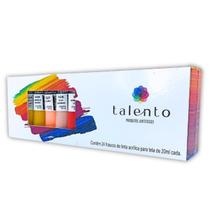 Kit Tinta Acrilica para Tela Talento c/ 24 cores Tubos 20ml
