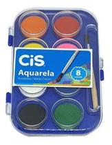 Kit Tinta Aquarela Cis - Estojo com 8 Cores e 1 Pincel