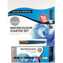 Kit Tinta Aquarela Daler Rowney Simply Iniciantes 16 Peças 134500005