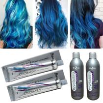 Kit Tinta Azul 02 Coloração e 02 OX 20 90ml Mairibel