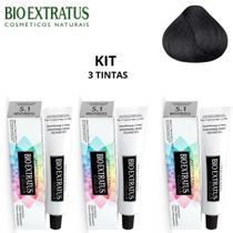 Kit tinta bio extratus 5.1 castanho claro acinzentado -3 unidades