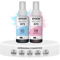 Kit Tinta Com 2 Refis Original Epson T673 Ecotank LC + LM Compatível Impressoras L800 L805 L810 L850 L1800 Kit Tinta Com 2 Refis Original Epson T673 Ecotank LC + LM Compatível Impressoras L800 L805 L810 L850 L1800