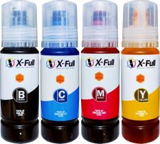 Kit Tinta Compatível Epson L3150 L3110 L3250 L3120 L5190 L1250 L5290 Refil 544 4 frascos 70ml - X-FULL