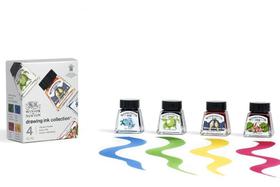 Kit Tinta Desenho Winsor Newton 14ml Vibrant Tones 4 Cores Kit Tinta Desenho Winsor Newton 14ml Vibrant Tones 4 Cores