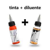 Kit Tinta Easy Glow Para Tattoo Orange E Diluente