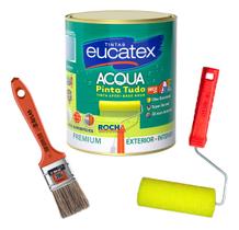 Kit Tinta Epoxi para Azulejo 900ml Branca + Rolo + Pincel
