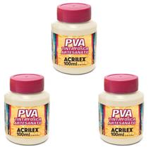 Kit Tinta Fosca Artesanato PVA Marfim 3x 100ml Acrilex Kit Tinta Fosca Artesanato PVA Marfim 3x 100ml Acrilex