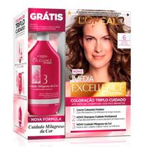 Kit Tinta Imédia Excellence Loreal Creme Louro Escuro 6 + Creme Milagroso 50ml - Imedia