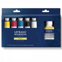 Kit Tinta Óleo Lefranc & Bourgeois 40ml 5 Cores + Medium Kit Tinta Óleo Lefranc & Bourgeois 40ml 5 Cores + Medium